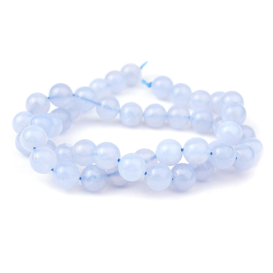 8mm Blue Chalcedony Round AA Grade - 15-16 Inch - Goody Beads