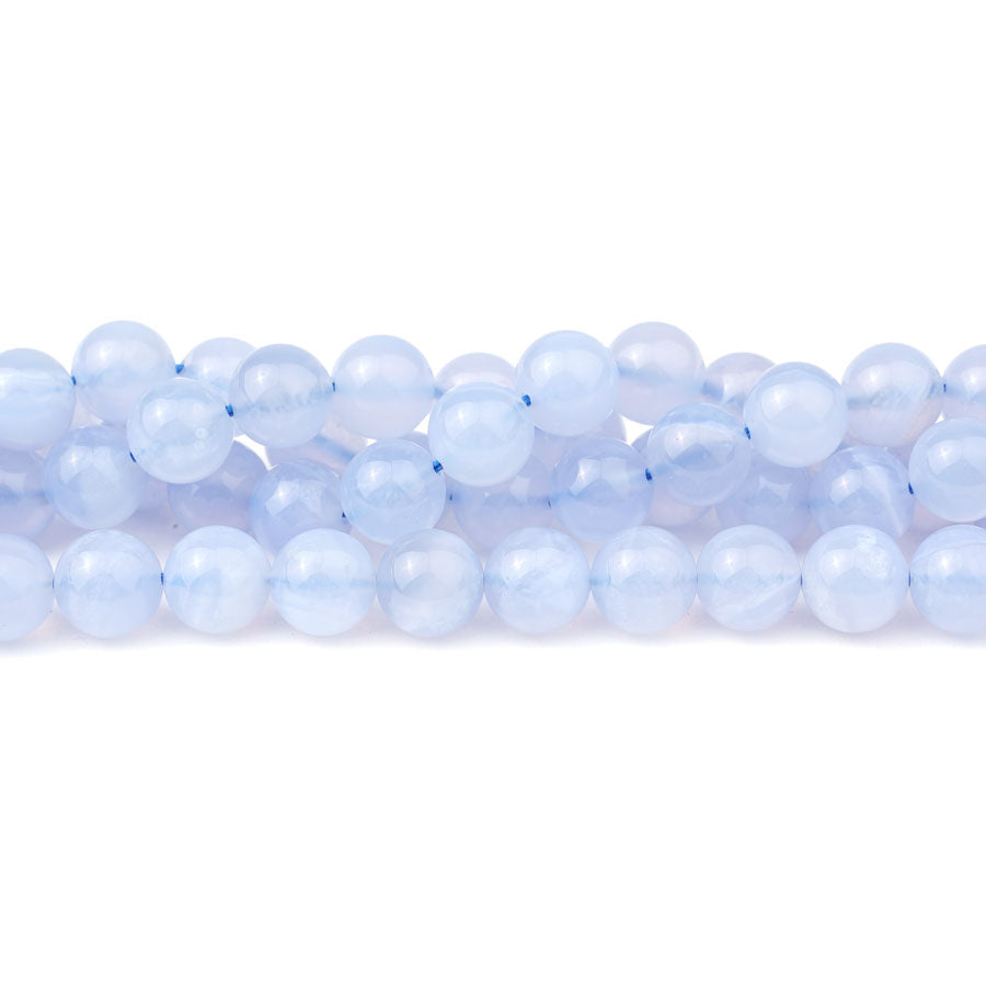 8mm Blue Chalcedony Round AA Grade - 15-16 Inch - Goody Beads