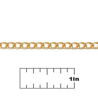 4mm Gold Plated Curb Chain - Goody Beads