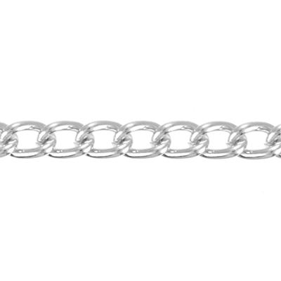 4mm Silver Plated Curb Chain - Goody Beads