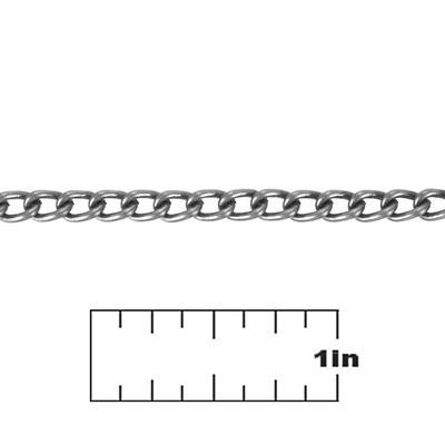 4mm Antique Silver Plated Curb Chain - Goody Beads