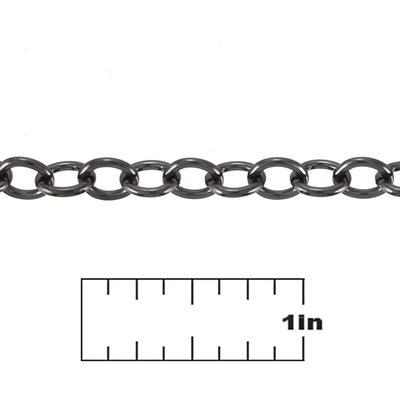 6mm Gunmetal Plated Cable Chain - Goody Beads