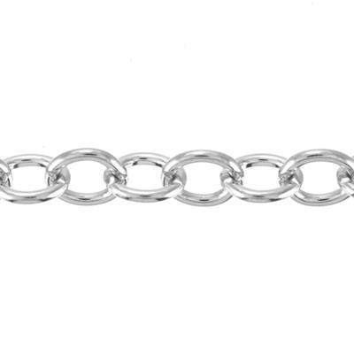6mm Silver Plated Cable Chain - Goody Beads