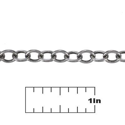6mm Antique Silver Plated Cable Chain - Goody Beads