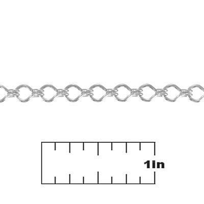 4mm Silver Plated Ladder Chain - Goody Beads