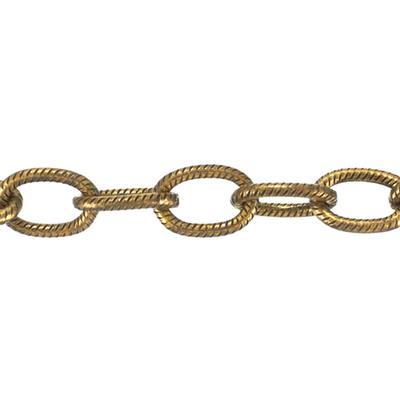 6mm Antique Gold Plated Etched Cable Chain - Goody Beads