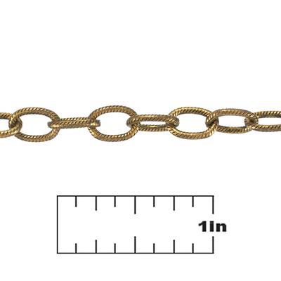 6mm Antique Gold Plated Etched Cable Chain - Goody Beads