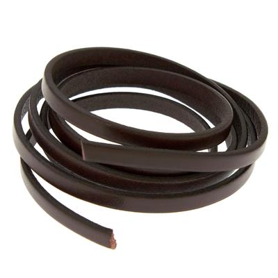 5mm Chocolate Brown Flat Leather - Goody Beads