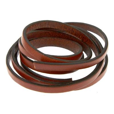 5mm Tan/Black Flat Leather - Goody Beads