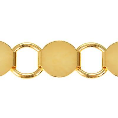 9.5mm Gold Plated Round Link and Connector Chain - Goody Beads