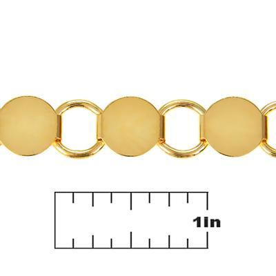 9.5mm Gold Plated Round Link and Connector Chain - Goody Beads