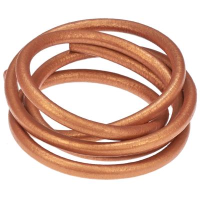 5mm Metallic Bronze Round Leather Cord - Goody Beads