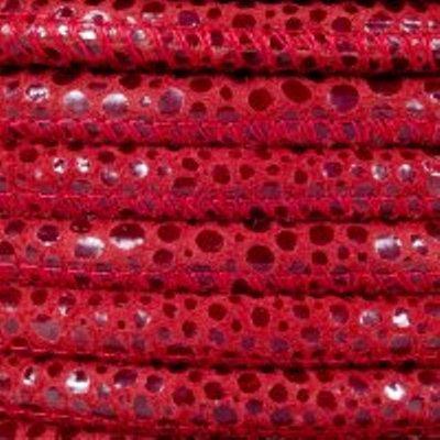 5mm Red Pebble Printed Stitched Suede Round Leather Cord - Goody Beads