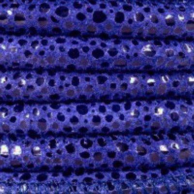 5mm Royal Blue Pebble Printed Stitched Suede Round Leather Cord - Goody Beads