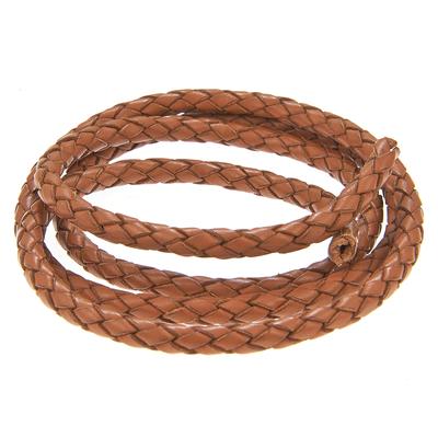 5mm Braided Saddle Round Leather Cord with Hollow Core