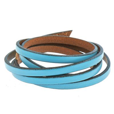 5mm Pastel Turquoise Flat Leather - Goody Beads