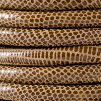 5mm Natural Gecko Printed Stitched Suede Round Leather Cord - Goody Beads