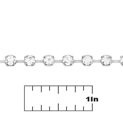 4mm Silver Plated Rhinestone Chain - Goody Beads