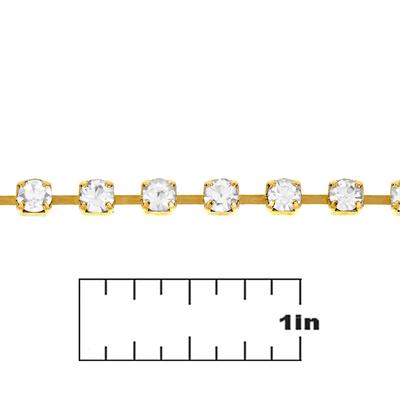 4mm Gold Plated Rhinestone Chain - Goody Beads