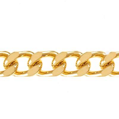 7mm Gold Plated Flat Curb Chain Link - Goody Beads