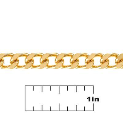 7mm Gold Plated Flat Curb Chain Link - Goody Beads