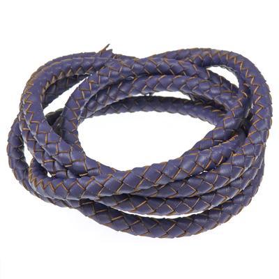 5mm Purple Twisted Leather Round Cord - Goody Beads