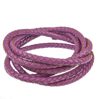 5mm Orchid Twisted Leather Round Cord - Goody Beads