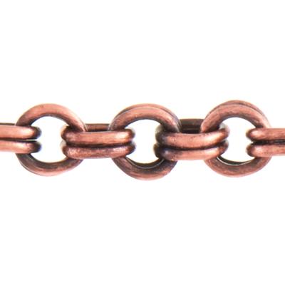 3.4mm Antique Copper Plated Double Cable Chain - Goody Beads