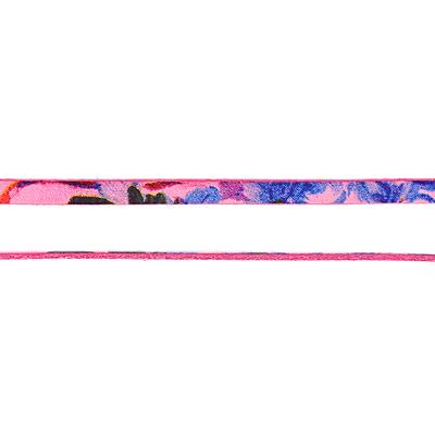 5mm Pink Floral  Water Color Flat Leather - Goody Beads