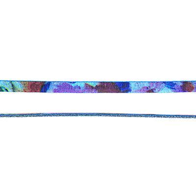 5mm Blue Floral  Water Color Flat Leather - Goody Beads