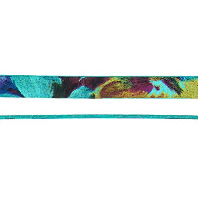 10mm Turquoise Floral Water Color Flat Leather - Goody Beads