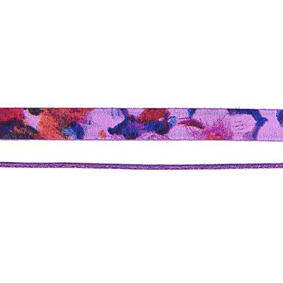 10mm Purple Floral Water Color Flat Leather - Goody Beads