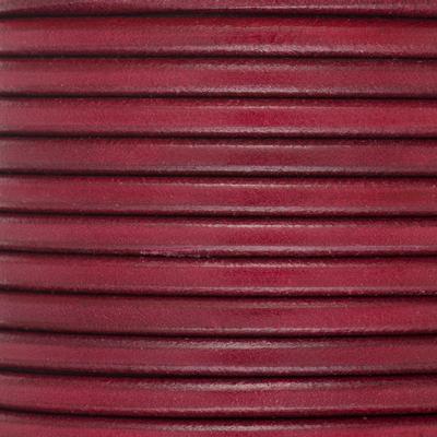 5mm Ruby Red Round Premier Italian Leather Cord - Goody Beads