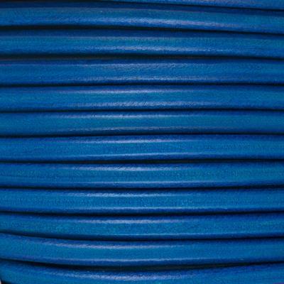 5mm Blue Round Premier Italian Leather Cord - Goody Beads