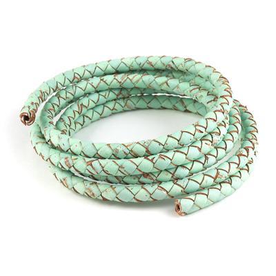 6mm Round Braided Cork Pale Turquoise - Goody Beads