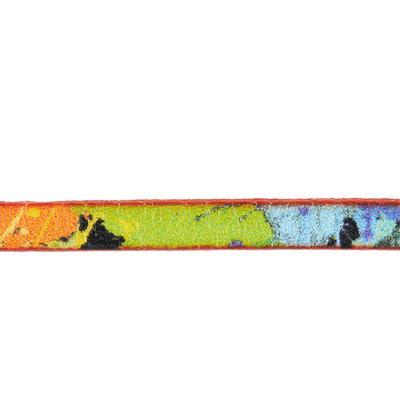 5mm Neon Splatter Ornate Printed Flat Leather - Goody Beads