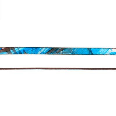 5mm Turquoise and Bronze Ornate Printed Flat Leather - Goody Beads