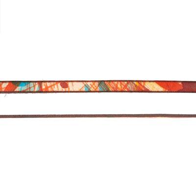 5mm Red, Orange, and Yellow Ornate Printed Flat Leather - Goody Beads