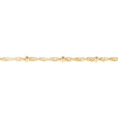 2.5mm Satin Hamilton Gold Plated Ball & Twisted Curb Satellite Chain - Goody Beads