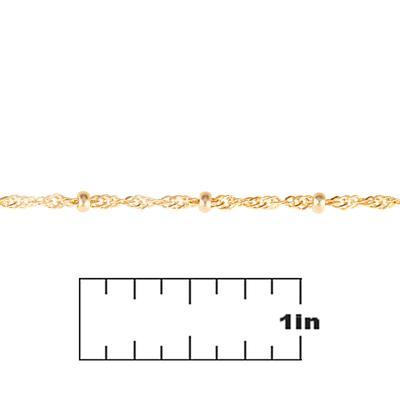 2.5mm Satin Hamilton Gold Plated Ball & Twisted Curb Satellite Chain - Goody Beads