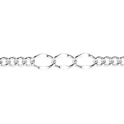 5mm Silver Plated Figaro Chain - Goody Beads
