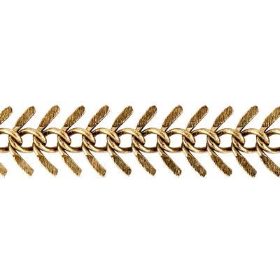 13mm Antique Brass Textured Fishbone Chain