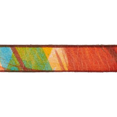 10mm Red, Orange, and Yellow Ornate Printed Flat Leather - Goody Beads