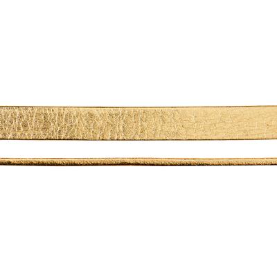 10mm Matte Gold Pearl Metallic Flat Leather - Goody Beads