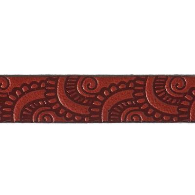 10mm Mahogany with Burgundy Flat Embossed Leather - Goody Beads