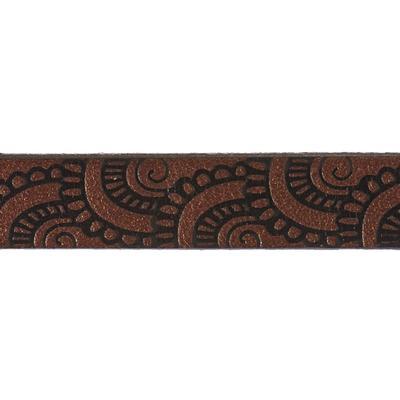 10mm Brown with Black Flat Embossed Leather - Goody Beads
