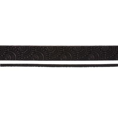 10mm Black Flat Embossed Leather - Goody Beads