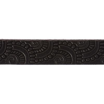 10mm Black Flat Embossed Leather - Goody Beads