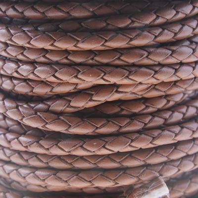 4mm Braided Saddle Round Leather Cord - Goody Beads