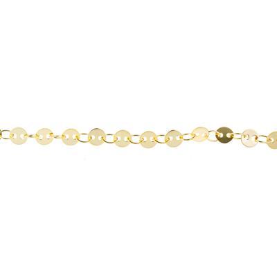 4mm Gold Plated Brass Round Flat Disc Coin Chain - Goody Beads